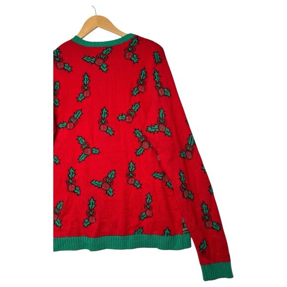 33 Degrees Sweater Mens XL Ugly Christmas Holiday Workout Kettlebell Buff Santa - Picture 9 of 12